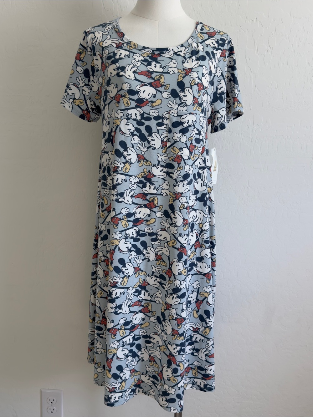 Lularoe Disney Casual Mickey Mouse Print Blue Women's Dress